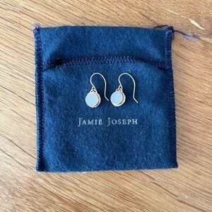 Jamie Joseph White Druzy and 14k Gold Earrings Mint! Rare!